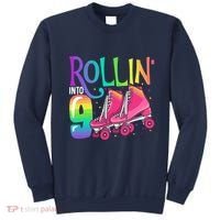 Rolling Into 9 Years Old Roller Skating Girl 9th Birthday Sweatshirt thumb 0