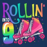 Rolling Into 9 Years Old Roller Skating Girl 9th Birthday Sweatshirt thumb 3