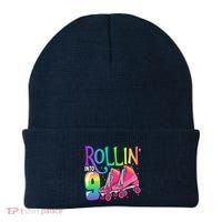 Rolling Into 9 Years Old Roller Skating Girl 9th Birthday Beanie thumb 0
