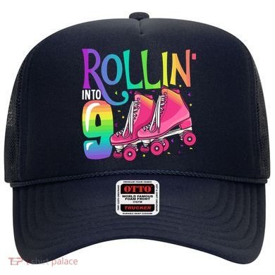 Rolling Into 9 Years Old Roller Skating Girl 9th Birthday Hat