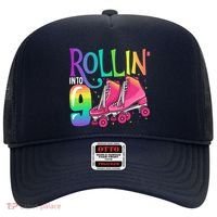 Rolling Into 9 Years Old Roller Skating Girl 9th Birthday Hat thumb 0