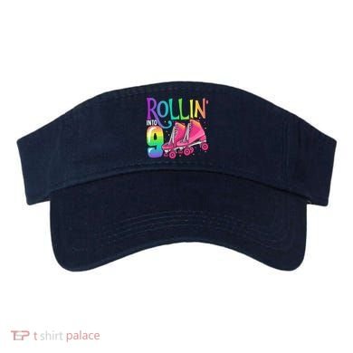 Rolling Into 9 Years Old Roller Skating Girl 9th Birthday Visor