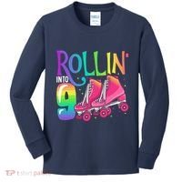 Rolling Into 9 Years Old Roller Skating Girl 9th Birthday Kids Long Sleeve Shirt thumb 0