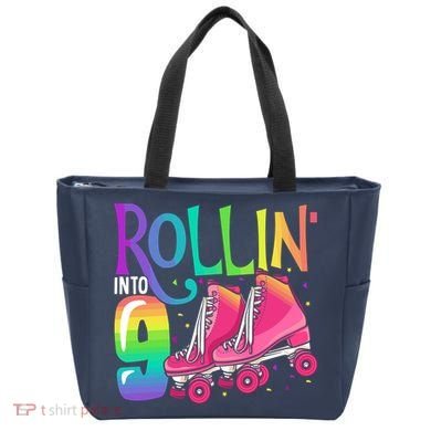 Rolling Into 9 Years Old Roller Skating Girl 9th Birthday Tote Bag