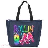 Rolling Into 9 Years Old Roller Skating Girl 9th Birthday Tote Bag thumb 0