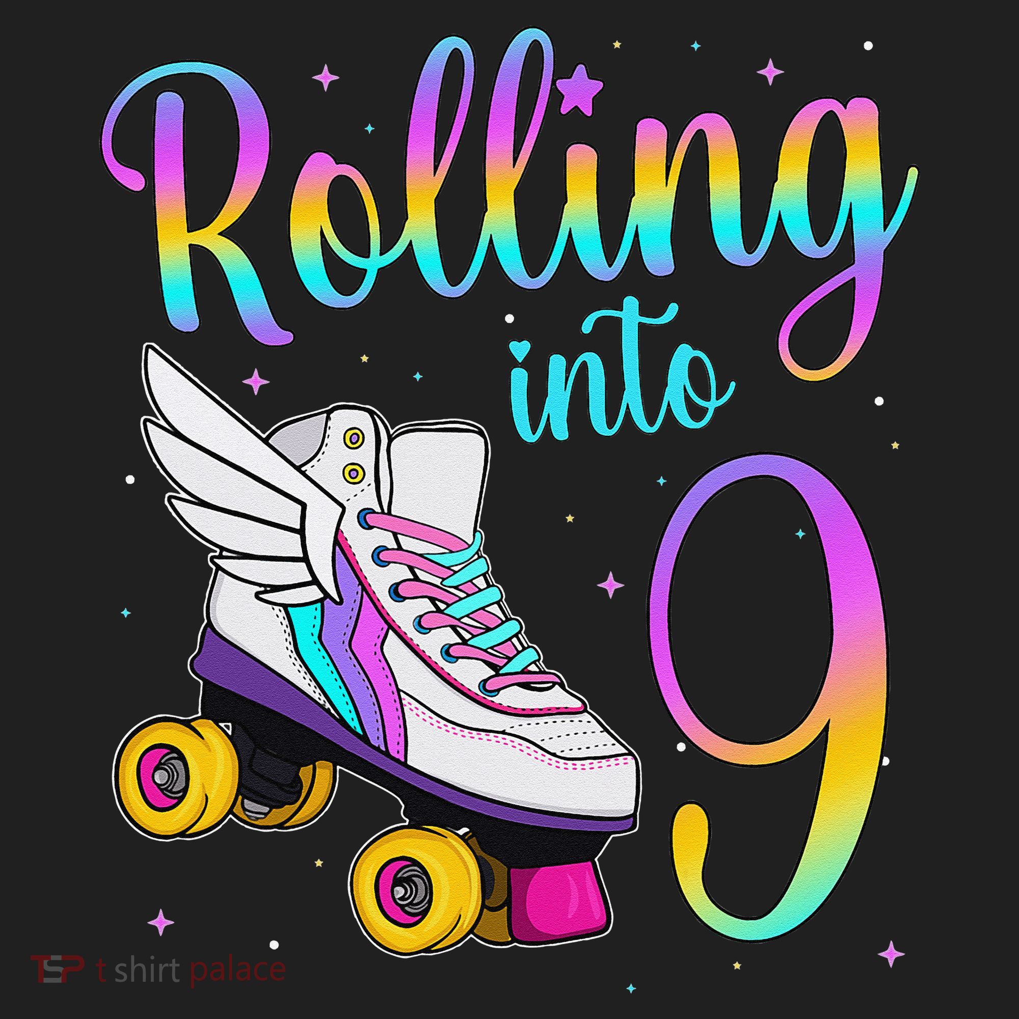 Rolling Into 9 years Lets Roll I'm Turning 9 Roller Skate Women's Sweatshirt