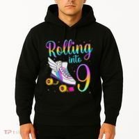 Rolling Into 9 years Lets Roll I'm Turning 9 Roller Skate Hoodie thumb 2
