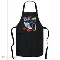 Rolling Into 9 years Lets Roll I'm Turning 9 Roller Skate Apron thumb 0