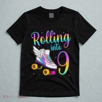 Rolling Into 9 years Lets Roll I'm Turning 9 Roller Skate T-Shirt thumb 5