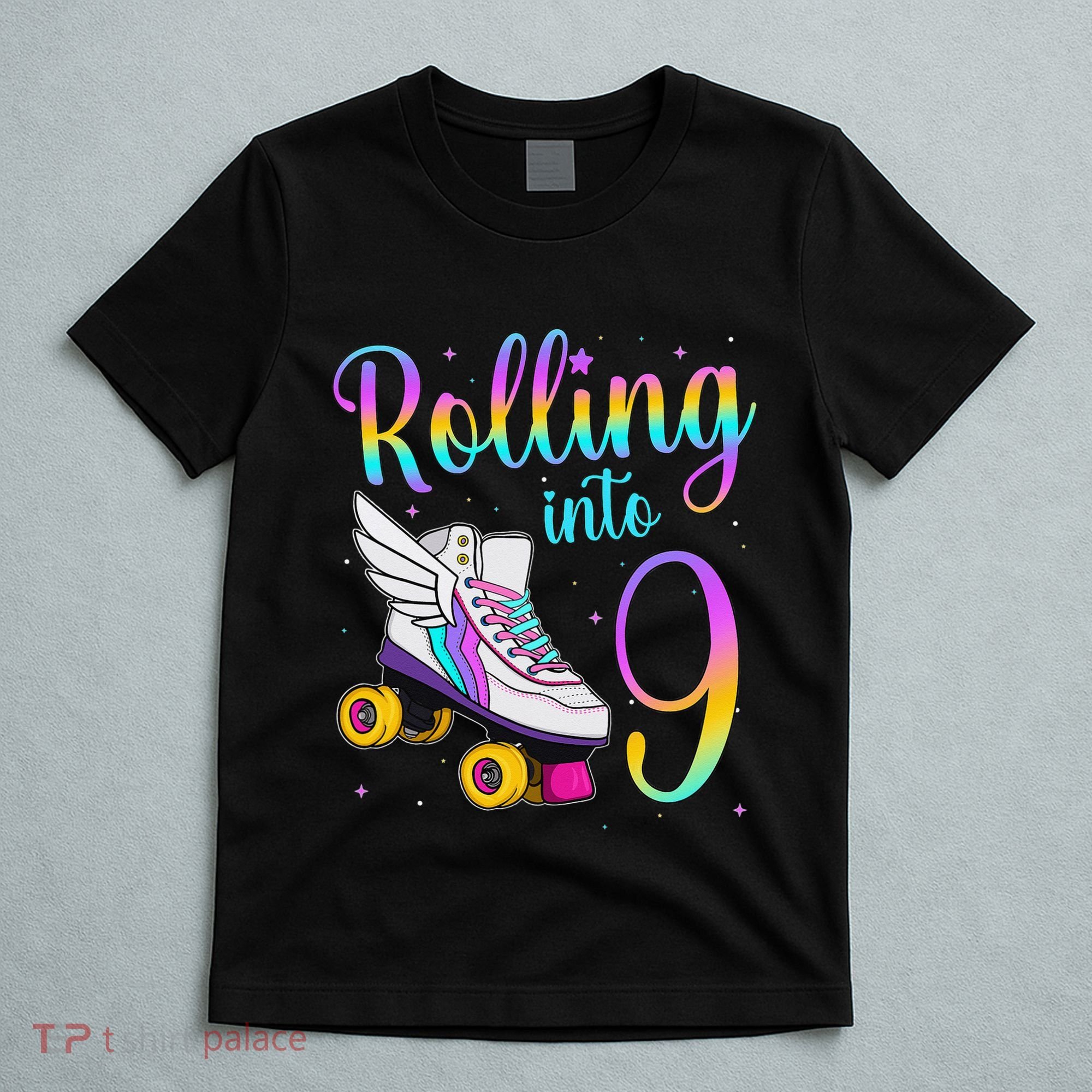 Rolling Into 9 years Lets Roll I'm Turning 9 Roller Skate T-Shirt