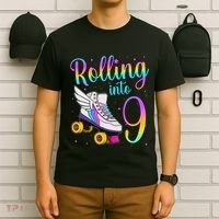 Rolling Into 9 years Lets Roll I'm Turning 9 Roller Skate T-Shirt thumb 6