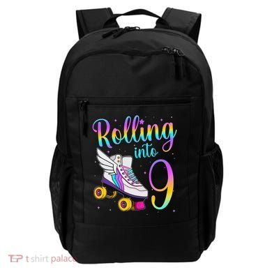Rolling Into 9 years Lets Roll I'm Turning 9 Roller Skate Backpack