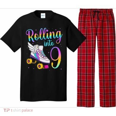 Rolling Into 9 years Lets Roll I'm Turning 9 Roller Skate Pajama Set