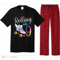 Rolling Into 9 years Lets Roll I'm Turning 9 Roller Skate Pajama Set thumb 0