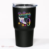 Rolling Into 9 years Lets Roll I'm Turning 9 Roller Skate Tumbler thumb 0