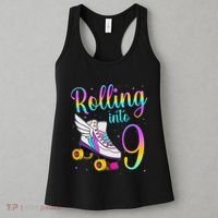 Rolling Into 9 years Lets Roll I'm Turning 9 Roller Skate Women's Tank Top thumb 3