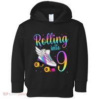 Rolling Into 9 years Lets Roll I'm Turning 9 Roller Skate Toddler Hoodie thumb 0