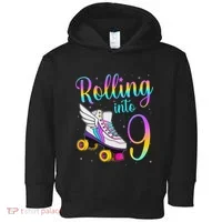 Rolling Into 9 years Lets Roll I'm Turning 9 Roller Skate Toddler Hoodie thumb 0
