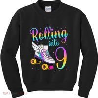 Rolling Into 9 years Lets Roll I'm Turning 9 Roller Skate Kids Sweatshirt thumb 0