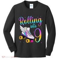 Rolling Into 9 years Lets Roll I'm Turning 9 Roller Skate Kids Long Sleeve Shirt thumb 0
