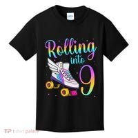 Rolling Into 9 years Lets Roll I'm Turning 9 Roller Skate Kids T-Shirt thumb 0