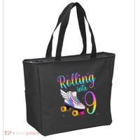 Rolling Into 9 years Lets Roll I'm Turning 9 Roller Skate Tote Bag thumb 2