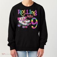 Rolling Into 9 Years Let's Roll I'm Turning 9 Roller Skate Women's Sweatshirt thumb 0