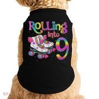 Rolling Into 9 Years Let's Roll I'm Turning 9 Roller Skate Doggie Tank thumb 0