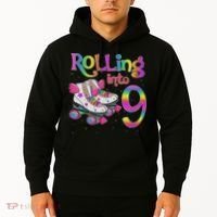 Rolling Into 9 Years Let's Roll I'm Turning 9 Roller Skate Hoodie thumb 2
