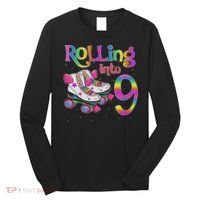 Rolling Into 9 Years Let's Roll I'm Turning 9 Roller Skate Long Sleeve Shirt thumb 0