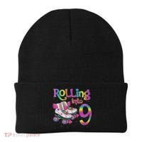 Rolling Into 9 Years Let's Roll I'm Turning 9 Roller Skate Beanie thumb 0