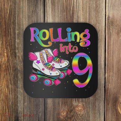 Rolling Into 9 Years Let's Roll I'm Turning 9 Roller Skate Coaster