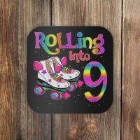 Rolling Into 9 Years Let's Roll I'm Turning 9 Roller Skate Coaster thumb 0