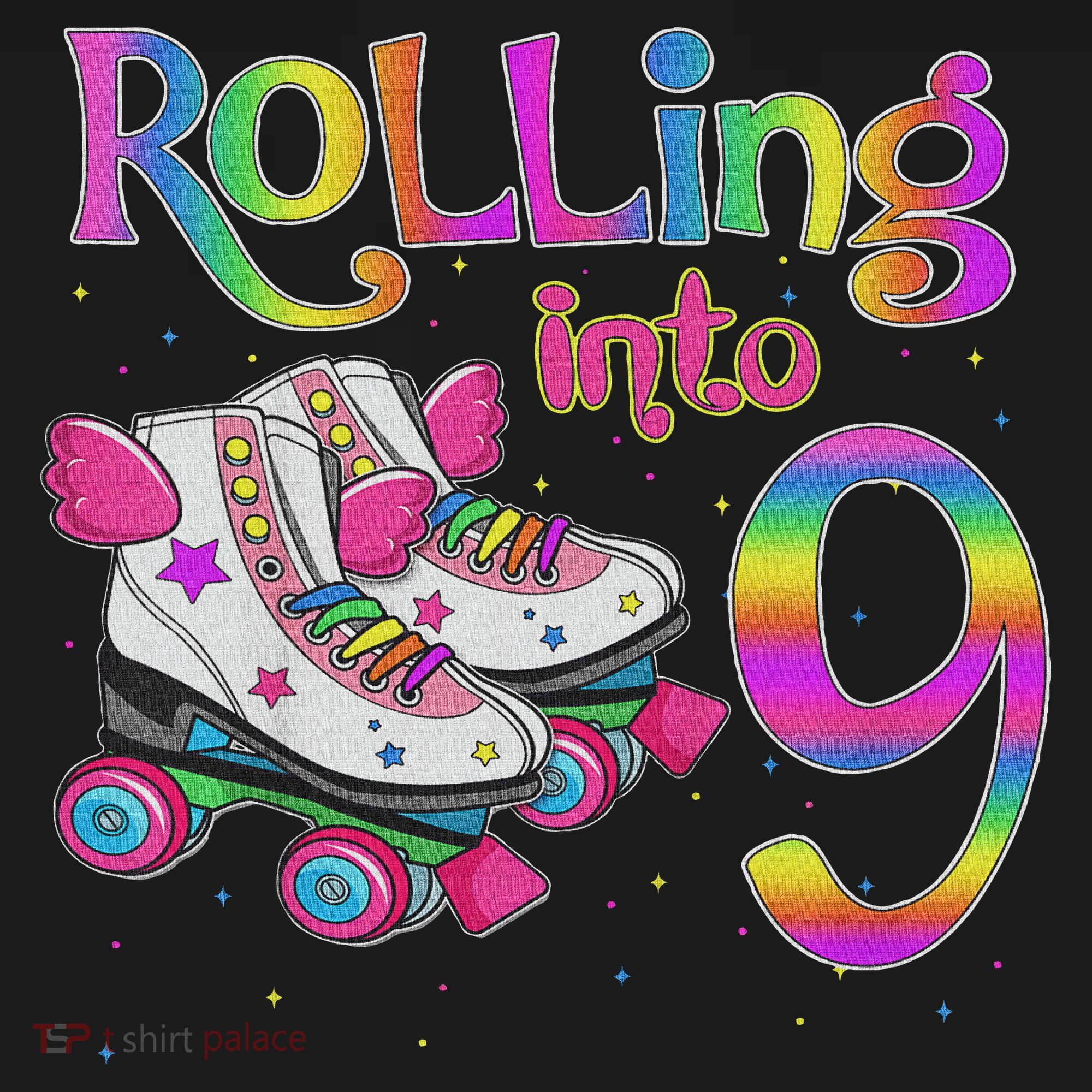 Rolling Into 9 Years Let's Roll I'm Turning 9 Roller Skate Polo