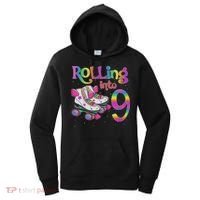 Rolling Into 9 Years Let's Roll I'm Turning 9 Roller Skate Women's Hoodie thumb 0