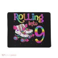 Rolling Into 9 Years Let's Roll I'm Turning 9 Roller Skate Mousepad thumb 0