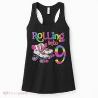 Rolling Into 9 Years Let's Roll I'm Turning 9 Roller Skate Women's Tank Top thumb 0