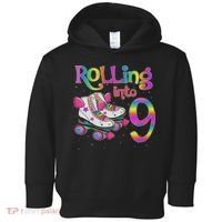 Rolling Into 9 Years Let's Roll I'm Turning 9 Roller Skate Toddler Hoodie thumb 0
