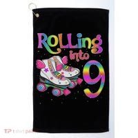 Rolling Into 9 Years Let's Roll I'm Turning 9 Roller Skate Golf Towel thumb 0