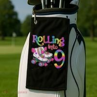 Rolling Into 9 Years Let's Roll I'm Turning 9 Roller Skate Golf Towel thumb 2