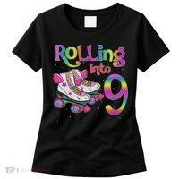 Rolling Into 9 Years Let's Roll I'm Turning 9 Roller Skate Women's T-Shirt thumb 0