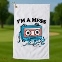 Radio IM A Mess Golf Towel thumb 1