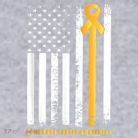 Ribbon In A Flag, Childhood Cancer Awareness Women's Racerback Cropped Tank thumb 2