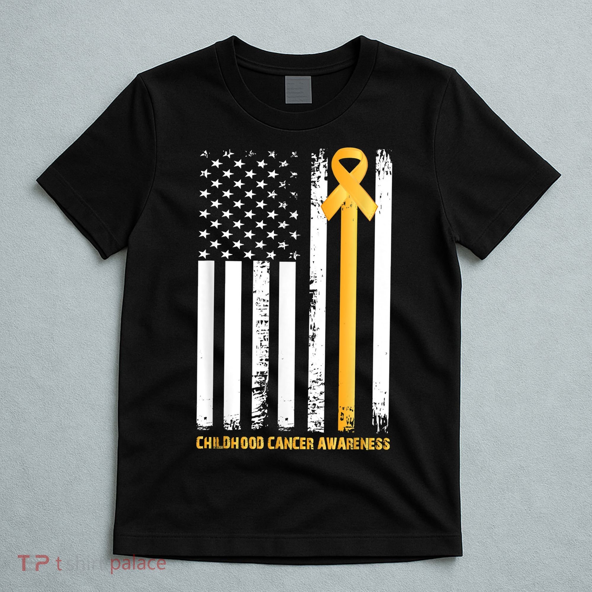 Ribbon In A Flag, Childhood Cancer Awareness T-Shirt