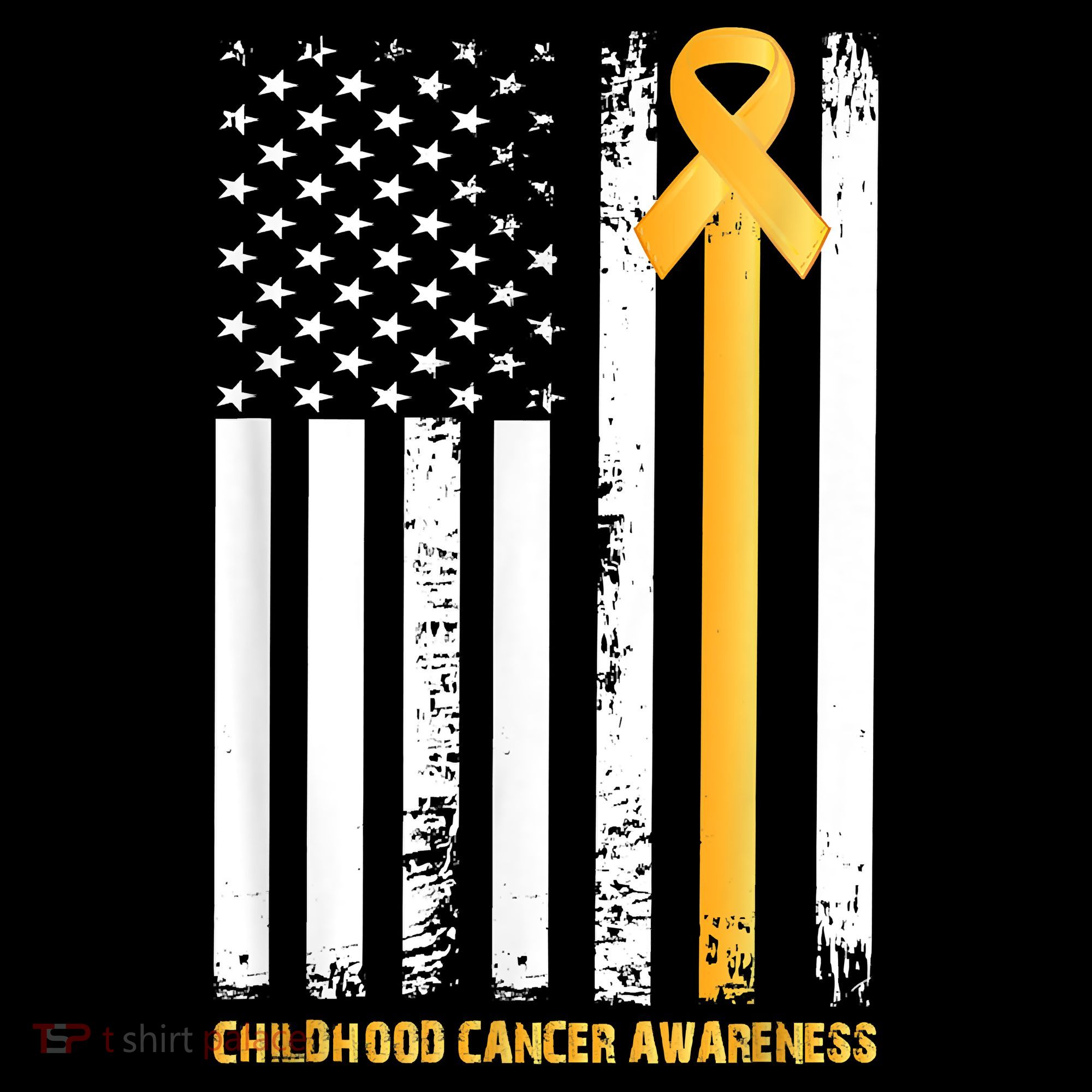 Ribbon In A Flag, Childhood Cancer Awareness Coffee Mug