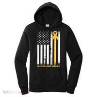 Ribbon In A Flag, Childhood Cancer Awareness Women's Hoodie thumb 0