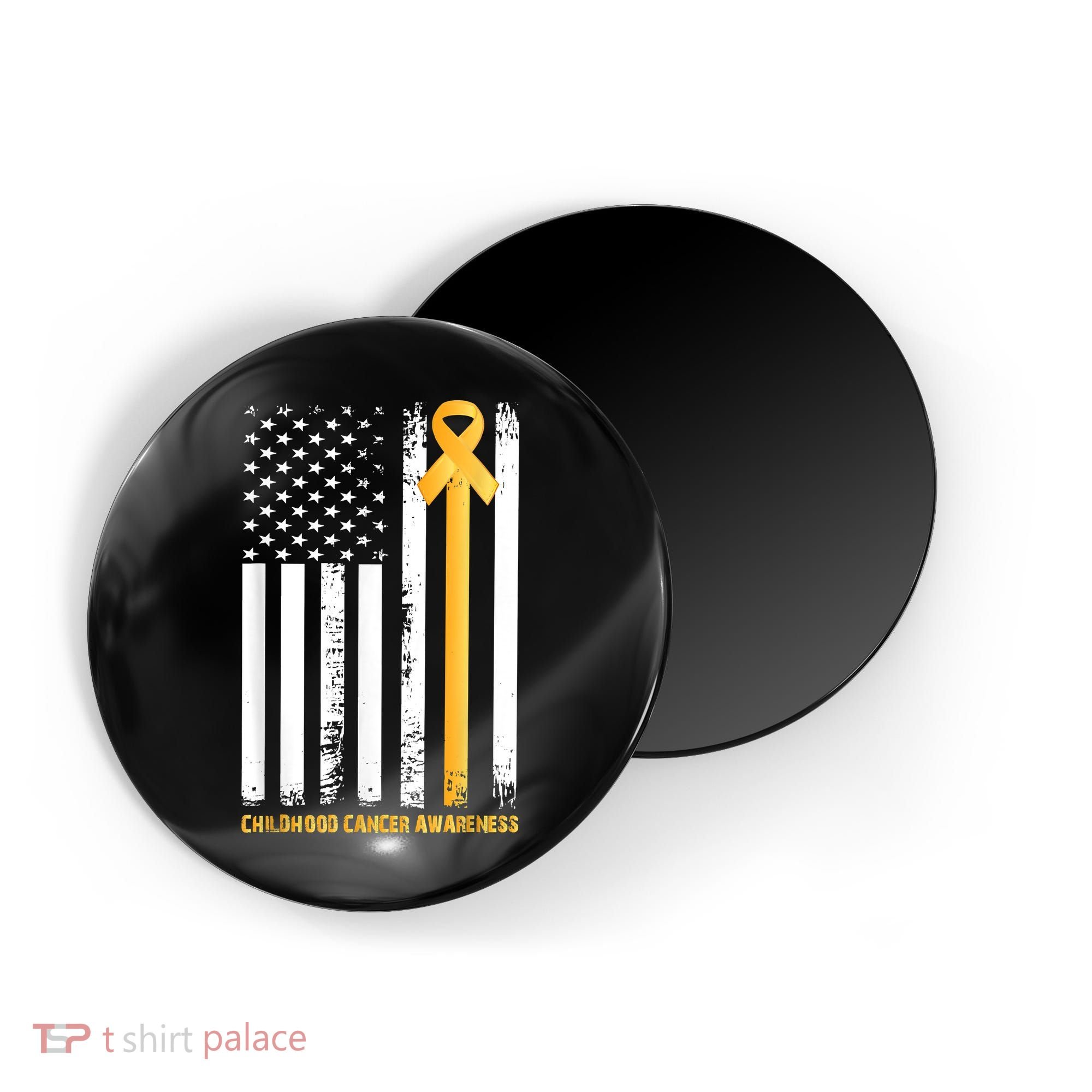Ribbon In A Flag, Childhood Cancer Awareness Magnet