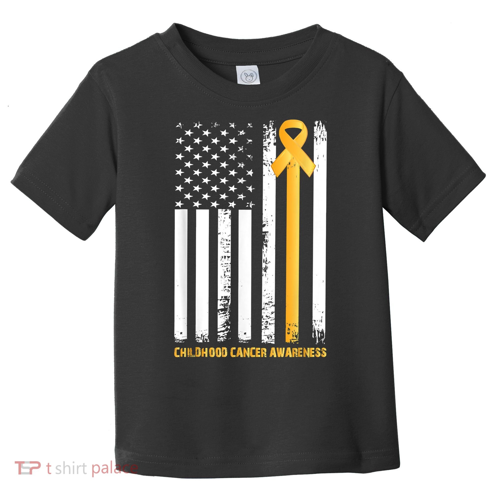 Ribbon In A Flag, Childhood Cancer Awareness Toddler T-Shirt