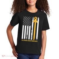 Ribbon In A Flag, Childhood Cancer Awareness Kids T-Shirt thumb 2