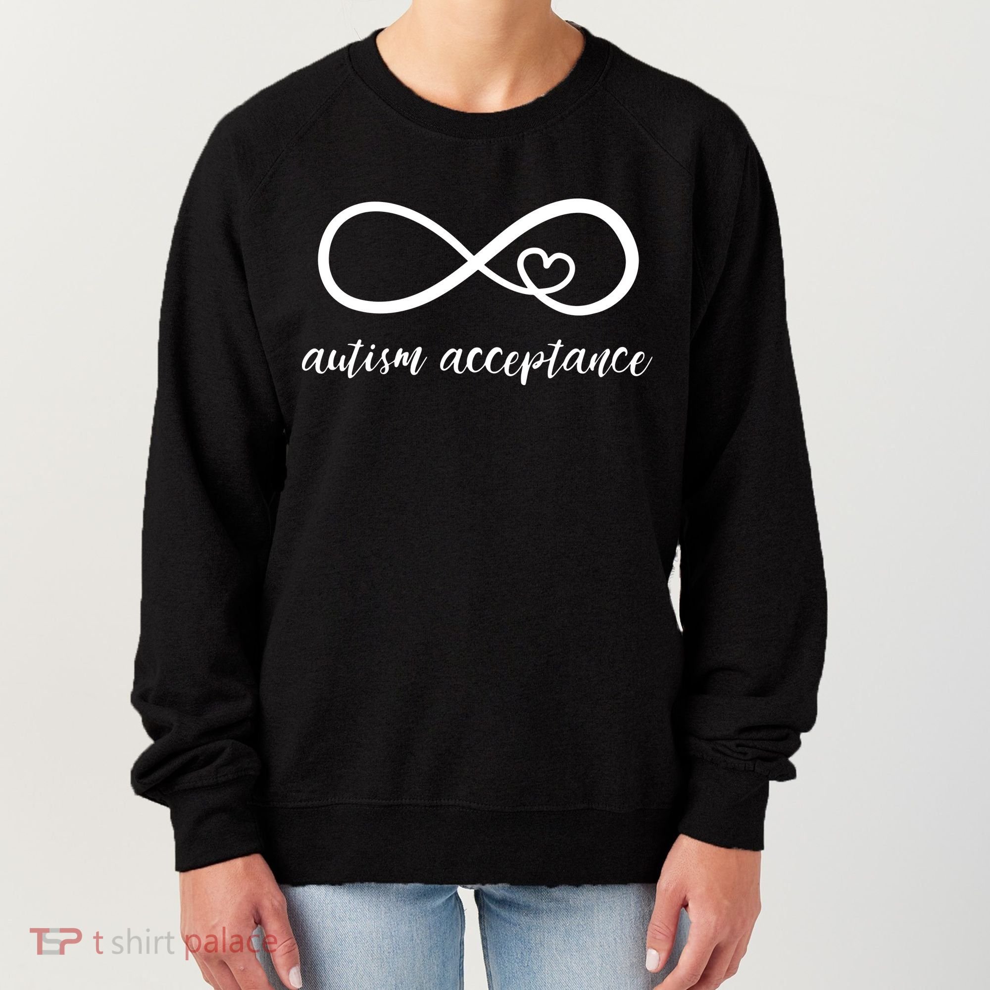 Red Instead Autism Shirt Autism Acceptance Women's Sweatshirt